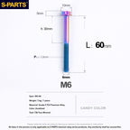 S-PARTS STAN M6 A3 Series TC4 Titanium Bolts – Standard Head Fasteners for Motorcycle & E-Motorcycle Upgrades