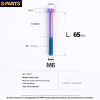 S-PARTS STAN M6 A3 Series TC4 Titanium Bolts – Standard Head Fasteners for Motorcycle & E-Motorcycle Upgrades