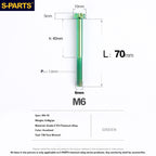S-PARTS STAN M6 A3 Series TC4 Titanium Bolts – Standard Head Fasteners for Motorcycle & E-Motorcycle Upgrades