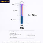 S-PARTS STAN M6 A3 Series TC4 Titanium Bolts – Standard Head Fasteners for Motorcycle & E-Motorcycle Upgrades