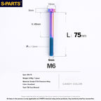 S-PARTS STAN M6 A3 Series TC4 Titanium Bolts – Standard Head Fasteners for Motorcycle & E-Motorcycle Upgrades