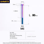 S-PARTS STAN M6 A3 Series TC4 Titanium Bolts – Standard Head Fasteners for Motorcycle & E-Motorcycle Upgrades