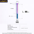 S-PARTS STAN M6 A3 Series TC4 Titanium Bolts – Standard Head Fasteners for Motorcycle & E-Motorcycle Upgrades