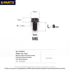 S-PARTS STAN M6 A3 Series TC4 Titanium Bolts – Standard Head Fasteners for Motorcycle & E-Motorcycle Upgrades