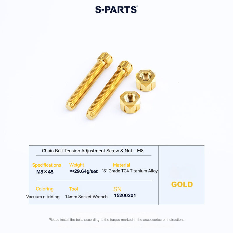 SPARTS M8/M10 Titanium Chain & Belt Tensioner Bolts and Nuts – KTM & Honda Motorcycle Upgrade