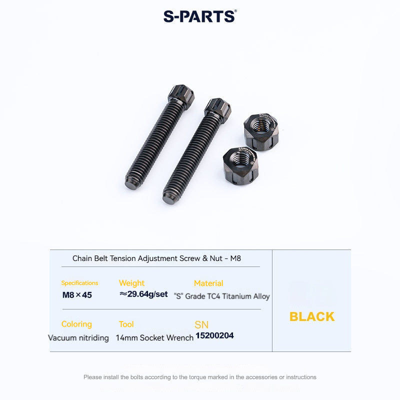 SPARTS M8/M10 Titanium Chain & Belt Tensioner Bolts and Nuts – KTM & Honda Motorcycle Upgrade
