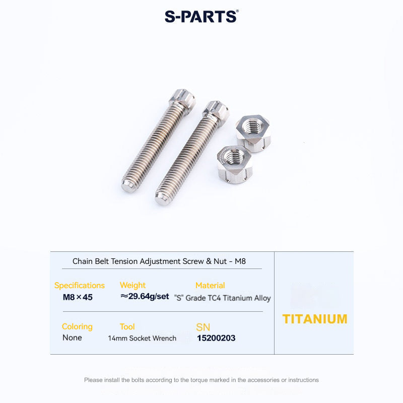 SPARTS M8/M10 Titanium Chain & Belt Tensioner Bolts and Nuts – KTM & Honda Motorcycle Upgrade