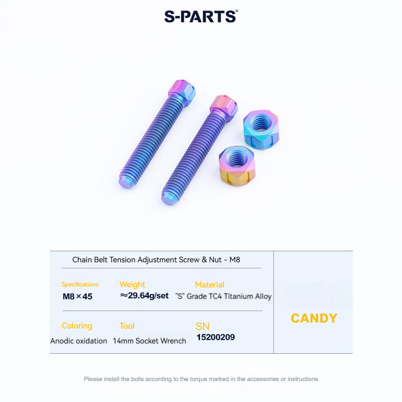 SPARTS M8/M10 Titanium Chain & Belt Tensioner Bolts and Nuts – KTM & Honda Motorcycle Upgrade