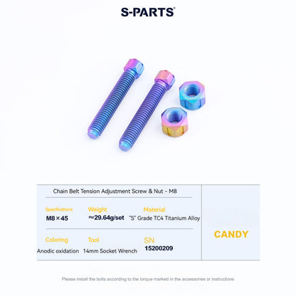 SPARTS M8/M10 Titanium Chain & Belt Tensioner Bolts and Nuts – KTM & Honda Motorcycle Upgrade