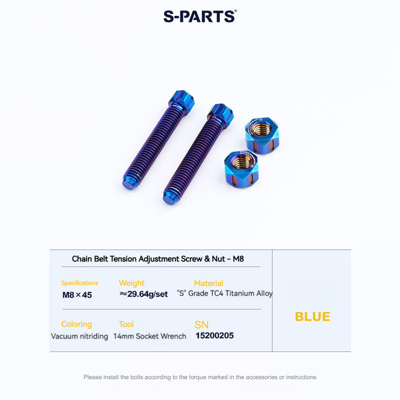 SPARTS M8/M10 Titanium Chain & Belt Tensioner Bolts and Nuts – KTM & Honda Motorcycle Upgrade