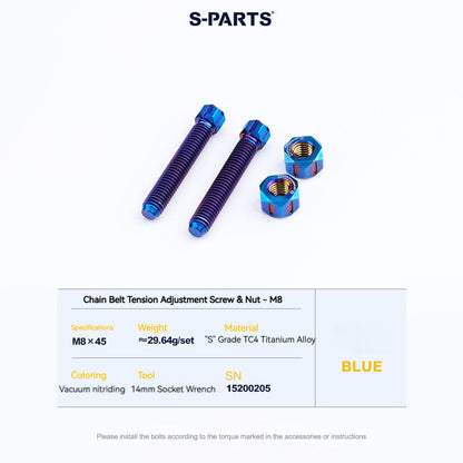 SPARTS M8/M10 Titanium Chain & Belt Tensioner Bolts and Nuts – KTM & Honda Motorcycle Upgrade