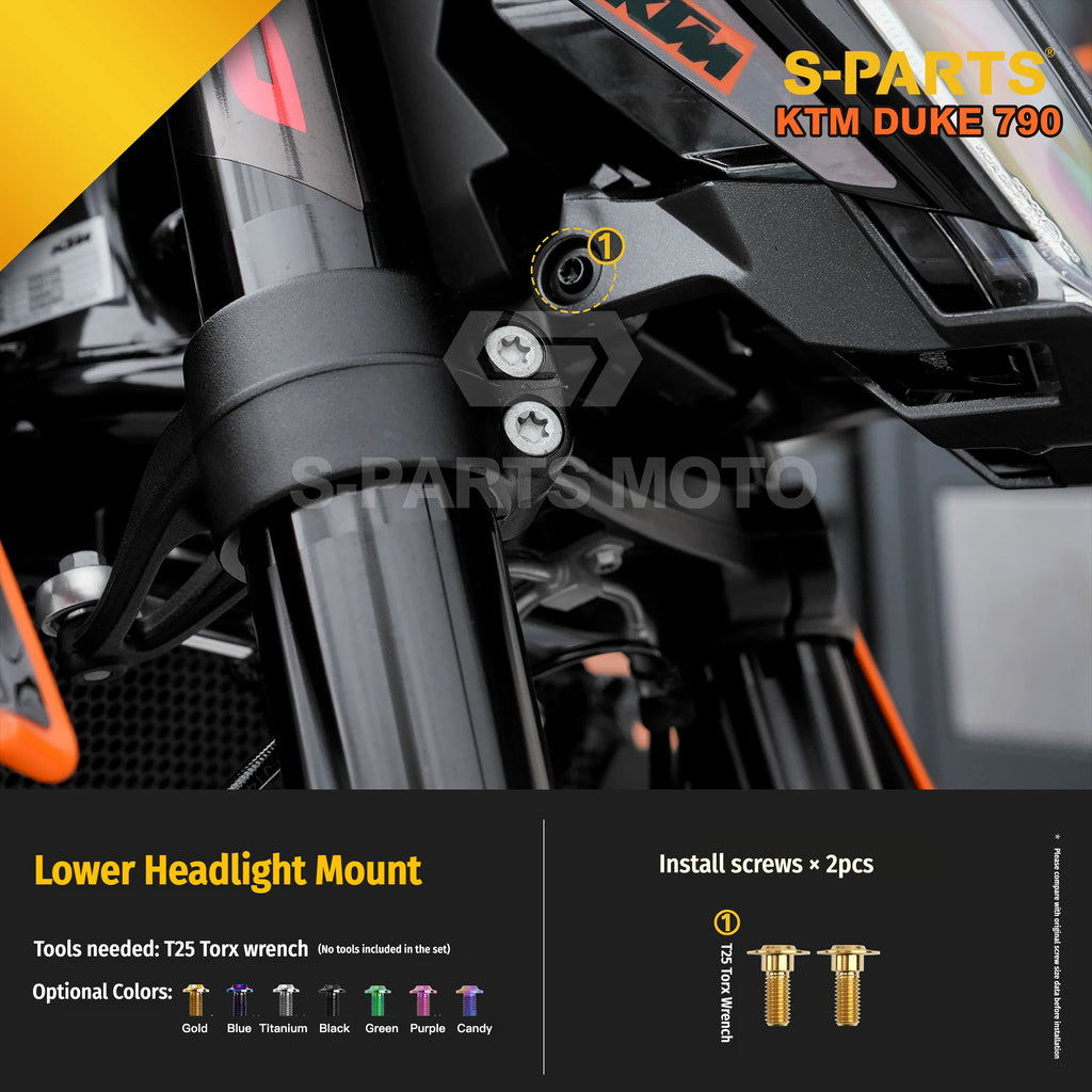 SPARTS TC4 Titanium Bolt Kit Compatible with KTM DUKE 790 – Full Motorcycle Fastener Upgrade