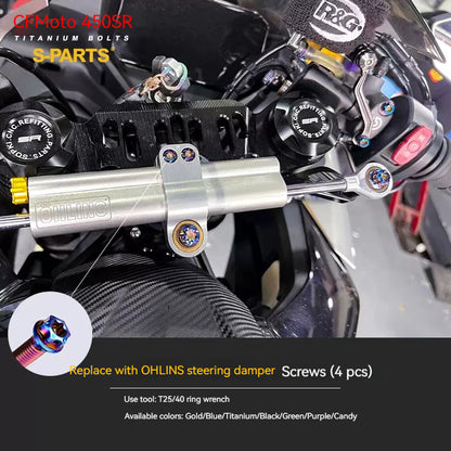 SPARTS Titanium Bolt Kit for CFMOTO 450SR – TC4 Lightweight High-Strength Motorcycle Upgrade