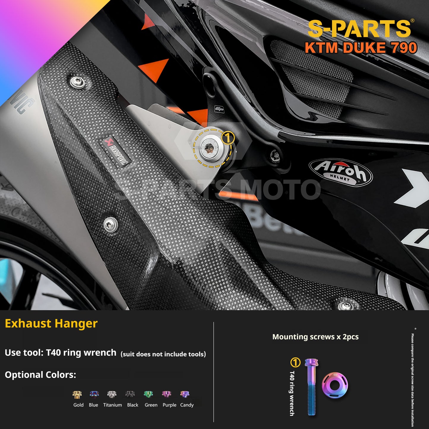 SPARTS TC4 Titanium Bolt Kit Compatible with KTM DUKE 790 – Full Motorcycle Fastener Upgrade