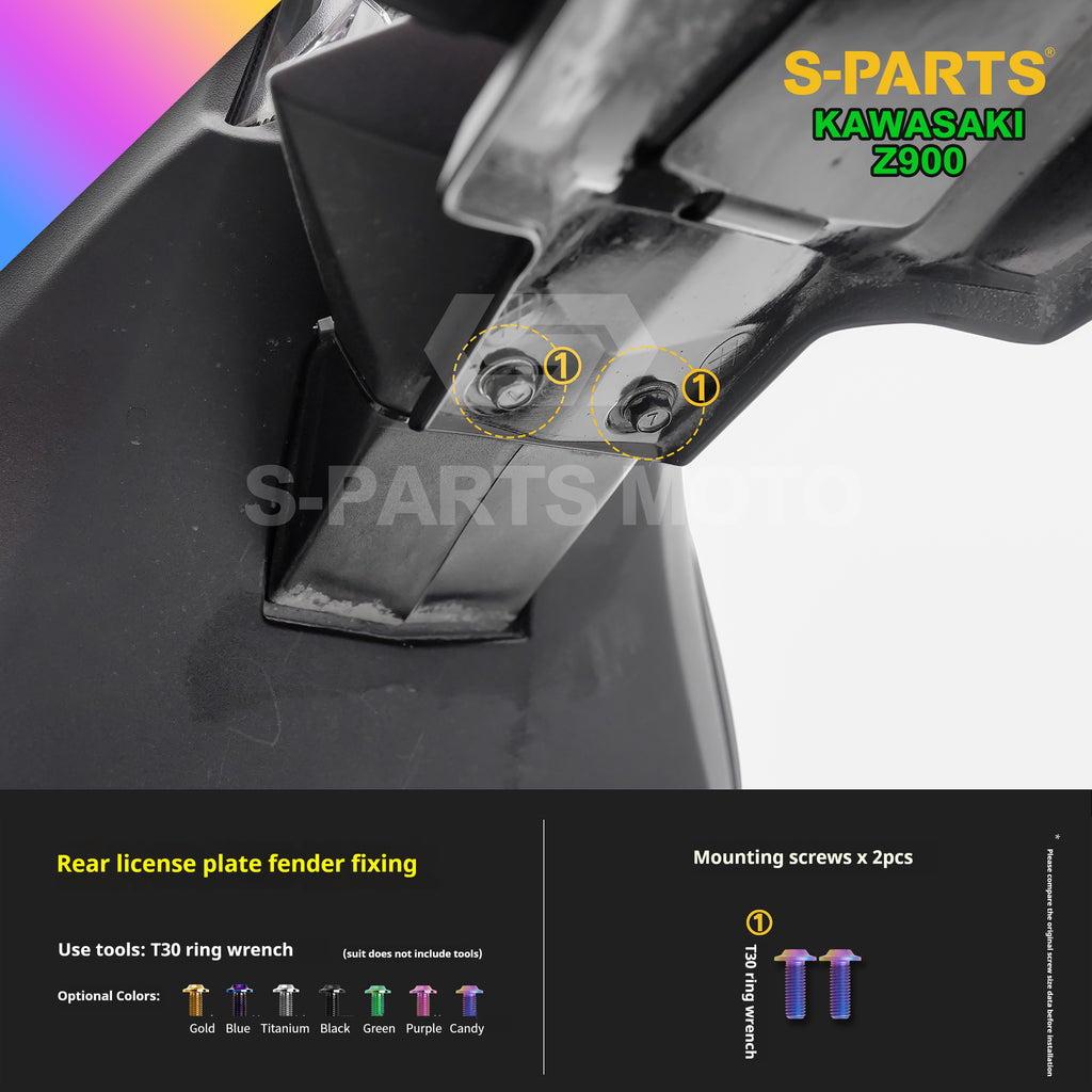 SPARTS TC4 Titanium Bolt Kit for Kawasaki Z900 2021 | Motorcycle Titanium Bolt Upgrade