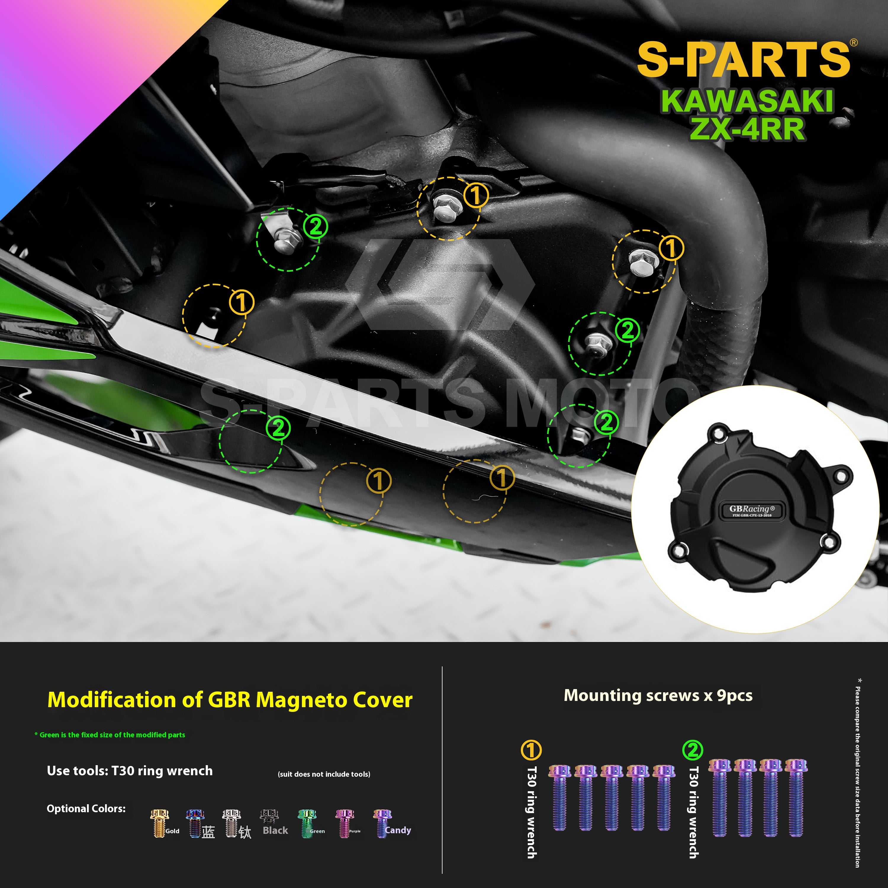 SPARTS TC4 Titanium Bolt Kit for Kawasaki ZX-4RR | Motorcycle Titanium Bolt Upgrade