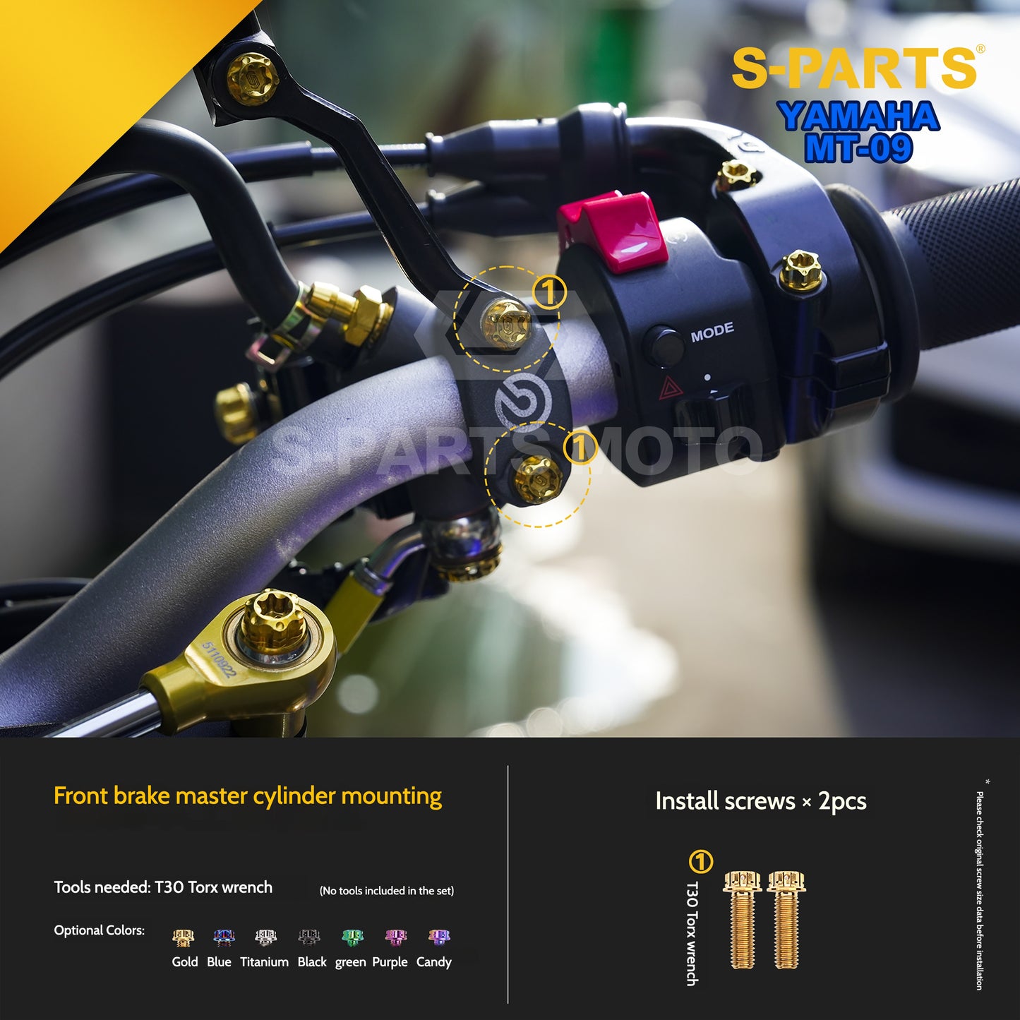 SPART Titanium Cockpit Fasteners & Handlebar Control Hardware Kit for Yamaha MT-09