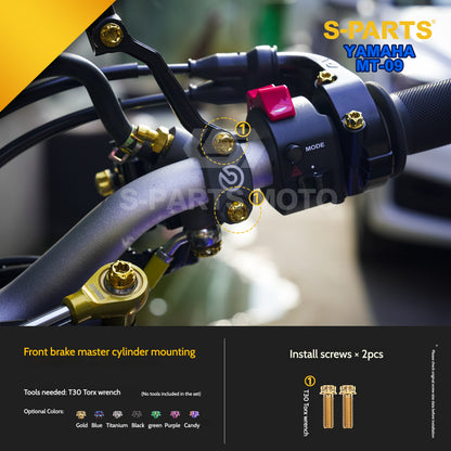 SPART Titanium Cockpit Fasteners & Handlebar Control Hardware Kit for Yamaha MT-09