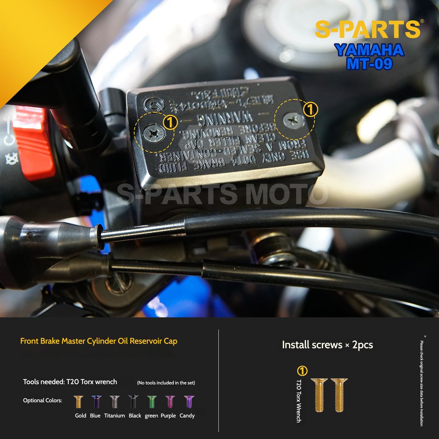 SPART Titanium Cockpit Fasteners & Handlebar Control Hardware Kit for Yamaha MT-09