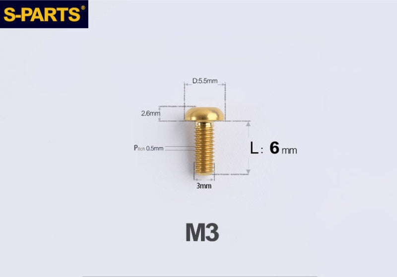 SPARTS A2 Button Head M3 Titanium Bolt