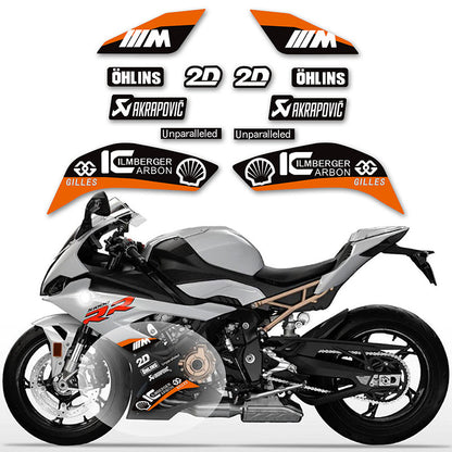 BMW S1000RR (2019–2022) M Package / Double R Track Lower Fairing Decal Kit Motorcycle Racing Graphics Sticker Set