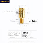 S-PARTS M10 to M10 Titanium Forward & Reverse Thread Motorcycle Mirror Adapter Bolt Upgrade