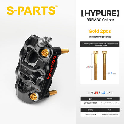 SPARTS Titanium Bolt Kit Compatible with BREMBO HYPURE Brake Caliper（gold）