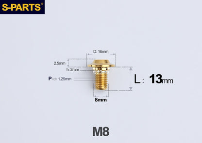 SPARTS M8 Stepped Button Head TC4 Titanium Bolt