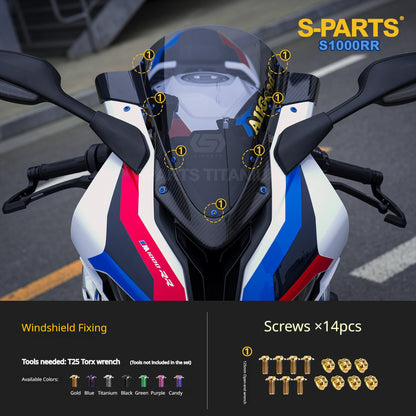 SPARTS Titanium Fairing Bolts Kit Windshield Mirror Screws Fasteners for BMW S1000RR Tuning