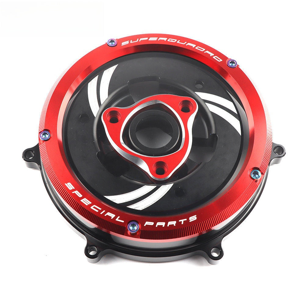 Ducati 959 / 1199 / 1299 / Panigale V2 / V4 / V4S Transparent Clutch Cover Kit Clear Clutch Side Cover Upgrade