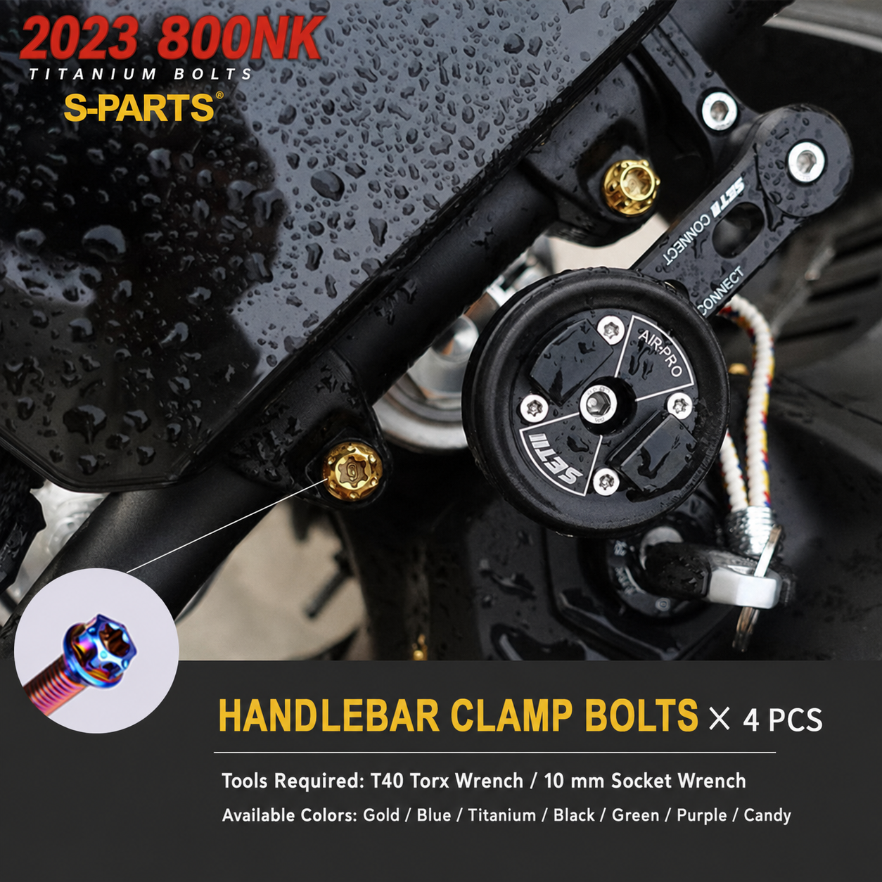 S-PARTS TC4 Titanium Full Motorcycle Bolt Kit for CFMOTO 800NK