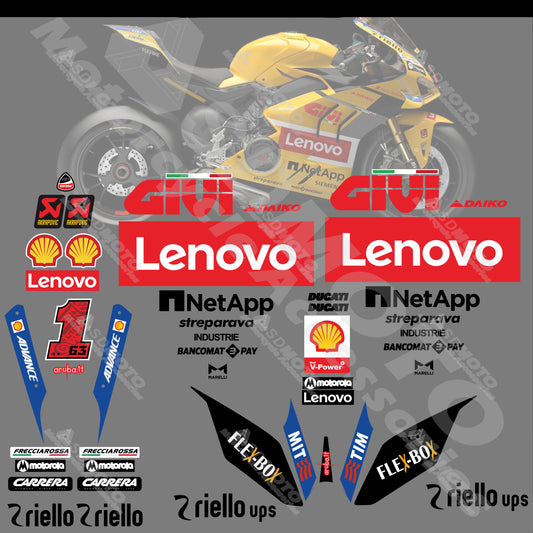 Ducati Panigale V4 2023 MotoGP Champion Full Motorcycle Graphics Decal Kit & Fairing Stickers