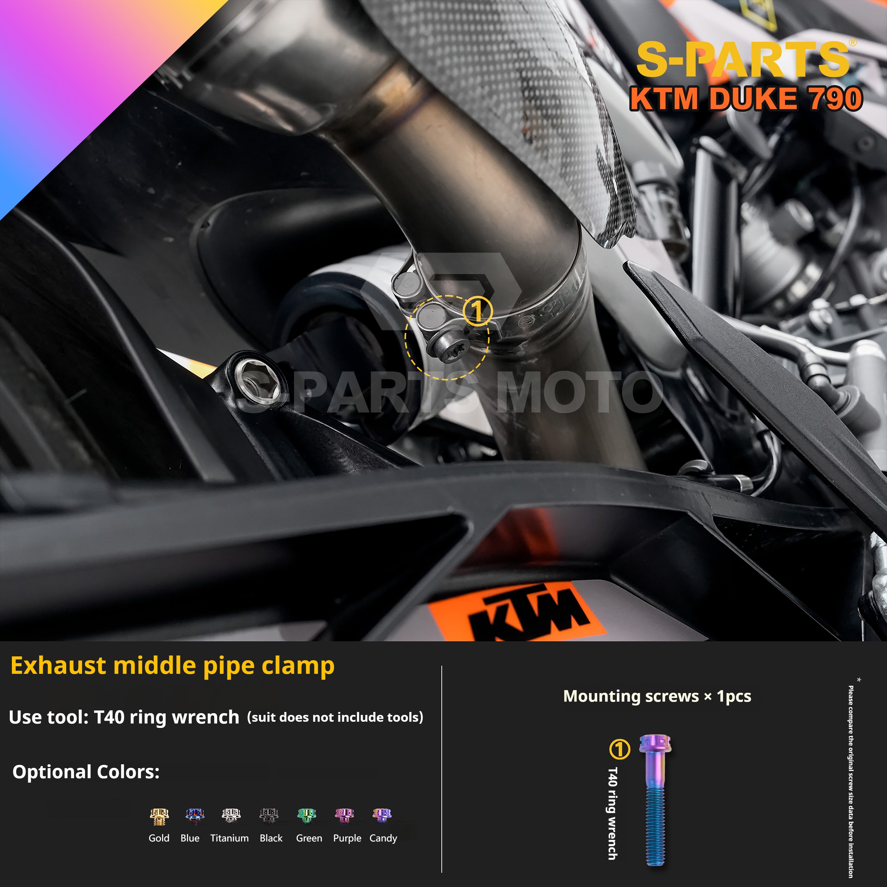 SPARTS TC4 Titanium Bolt Kit Compatible with KTM DUKE 790 – Full Motorcycle Fastener Upgrade