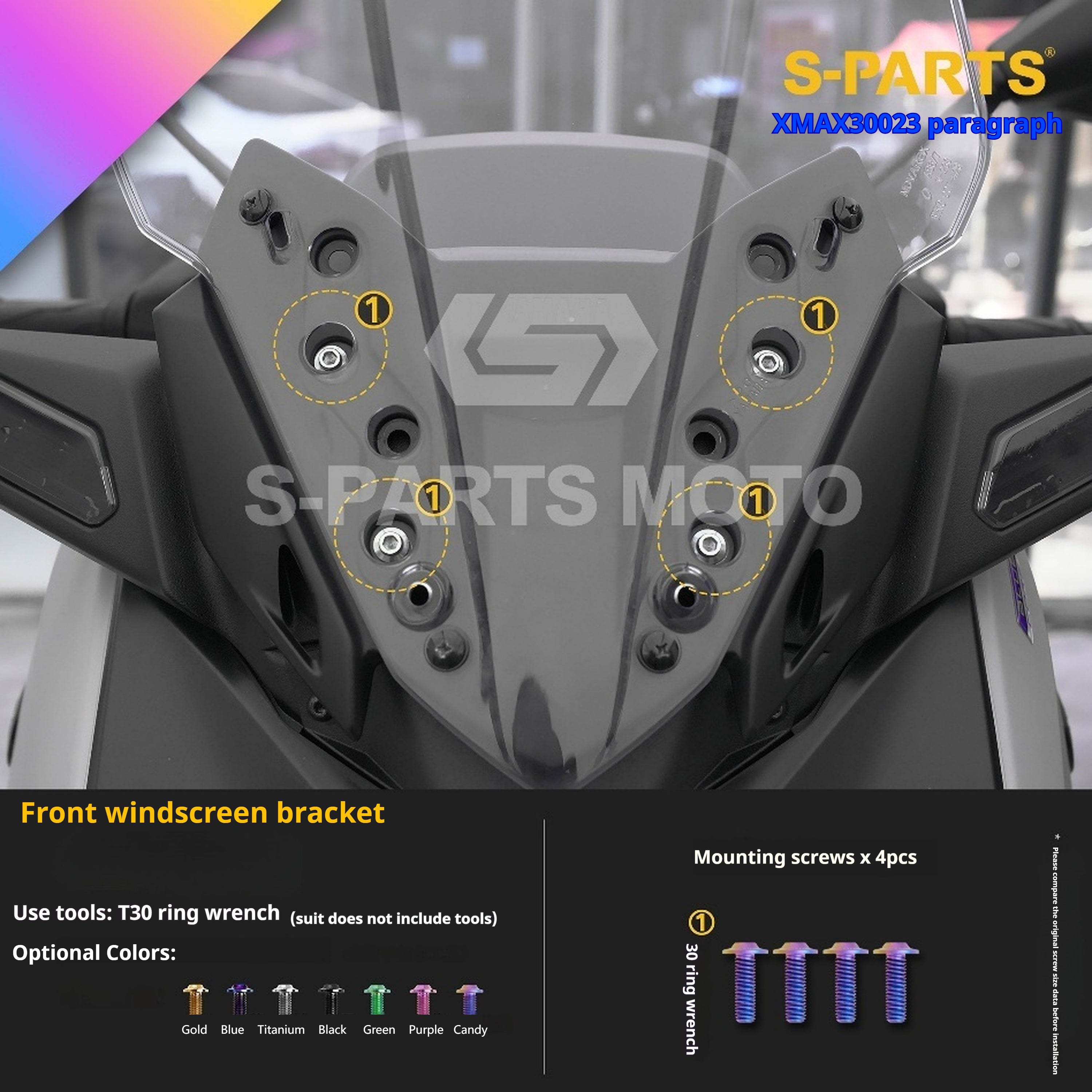 SPARTS Titanium Bolt Set for 2023 XMAX300 – Yamaha Motorcycle Custom Upgrade– Custom Candy Color - 2/2