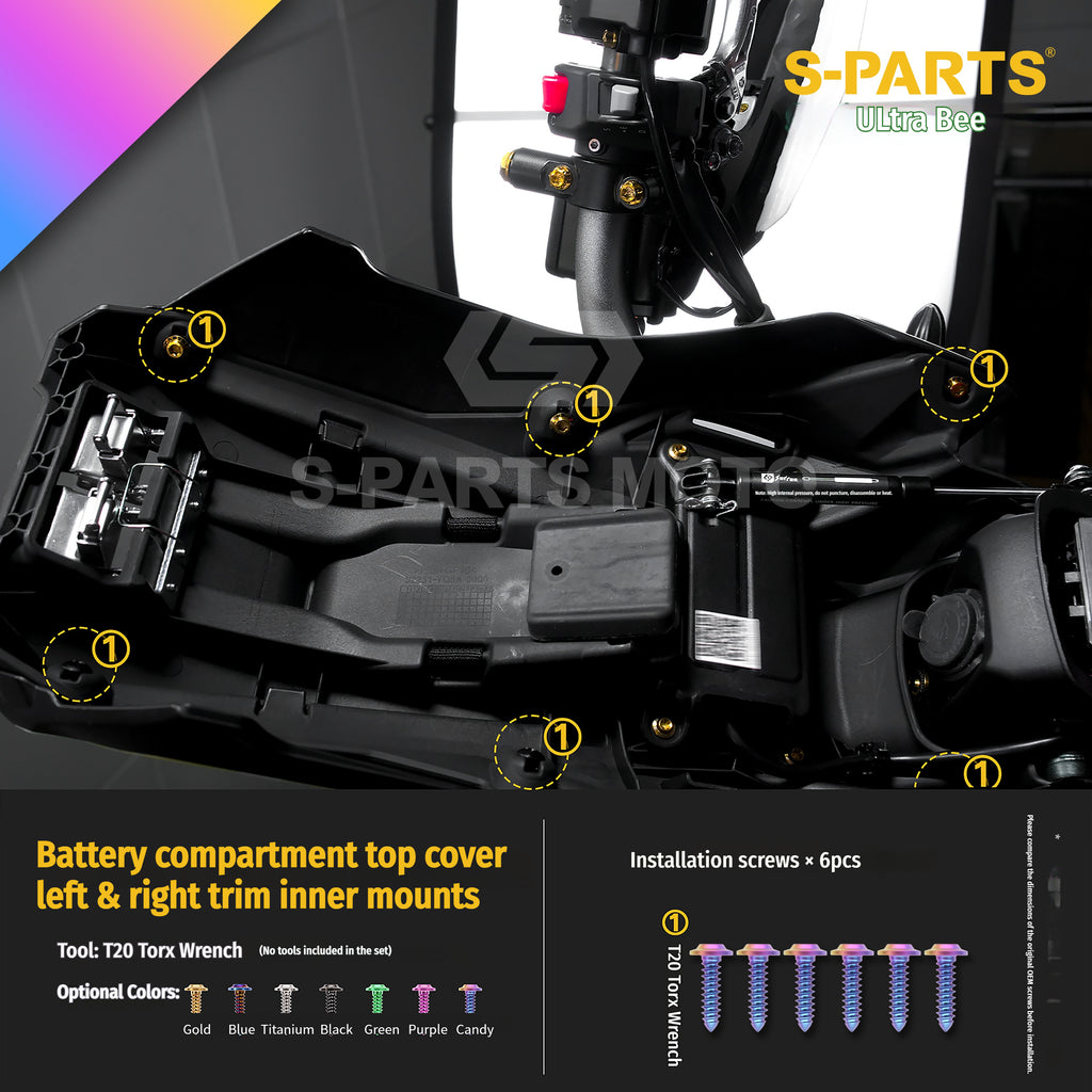 SPARTS Titanium Bolt Kit for Ultra Bee | Full Motorcycle Upgrade Set--candy