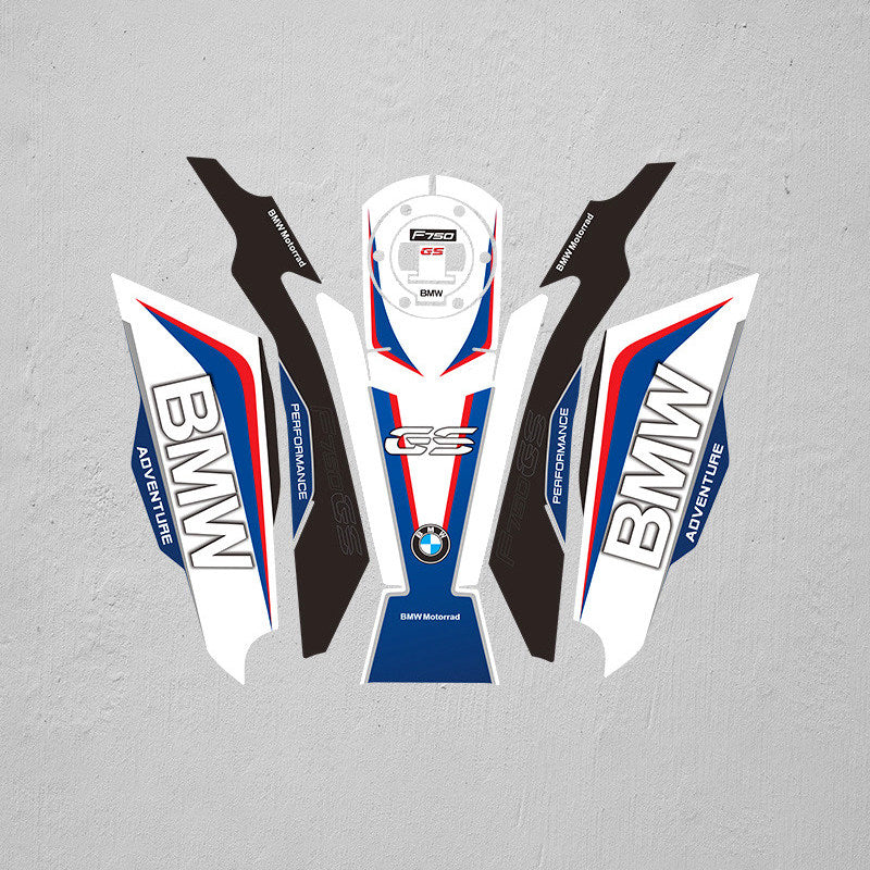 BMW F750GS Fuel Tank Fishbone Grip Pad Sticker Kit Motorcycle Tank Decal Waterproof Anti-Slip Styling Graphics Set