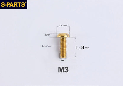 SPARTS A2 Button Head M3 Titanium Bolt