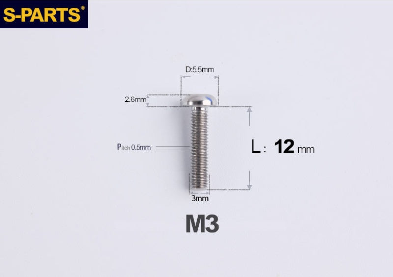 SPARTS A2 Button Head M3 Titanium Bolt