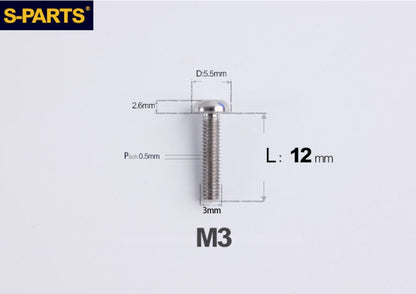 SPARTS A2 Button Head M3 Titanium Bolt