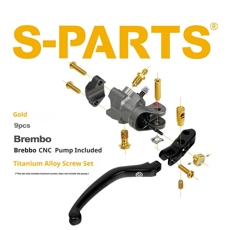 SPARTS Titanium Alloy Screw Kit for BREMBO CNC Master Cylinder – Bleeder & Reservoir Fixing Set