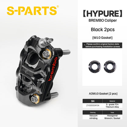 SPARTS Titanium Bolt Kit Compatible with BREMBO HYPURE Caliper - Black
