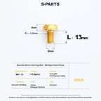 S-PARTS TC4 Titanium Mirror Plug Bolt M8 M10 RH/LH for Motorcycle