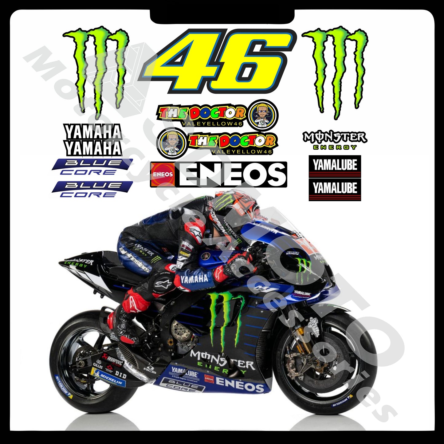 MotoGP Race Style Decal Kit for Yamaha R1 R25 R3 R6 (2019-2021) | Waterproof Reflective PVC Stickers