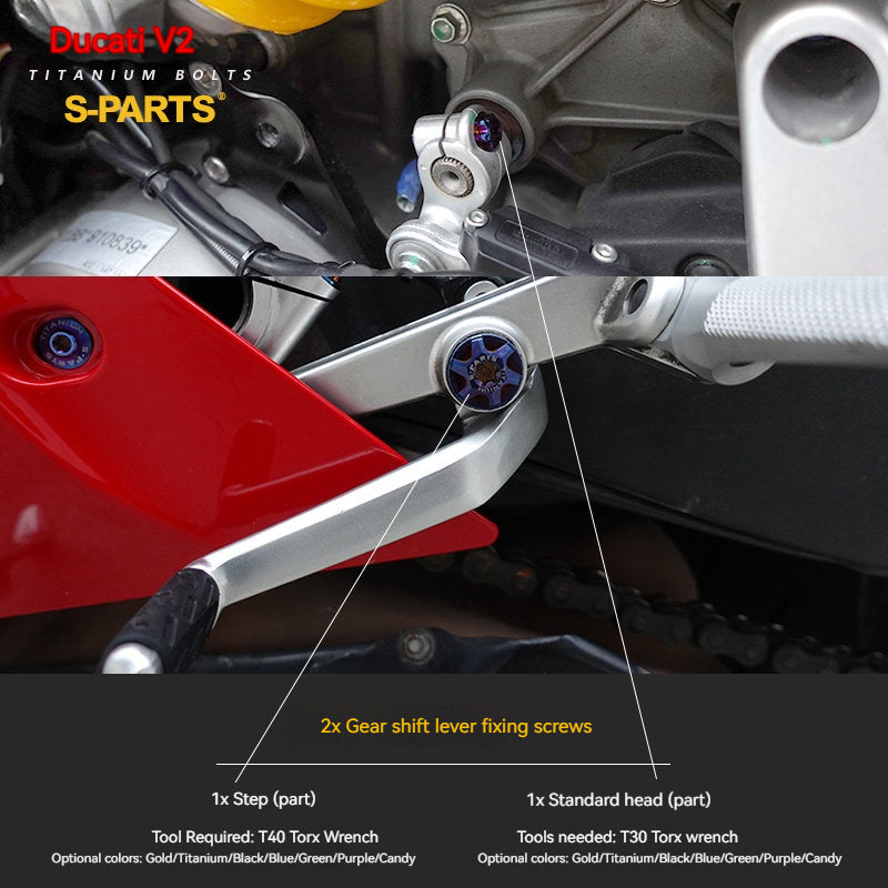 S-PARTS  Compatible with / Suitable for Ducati DUCATI V2 Full Titanium Bolt Kit