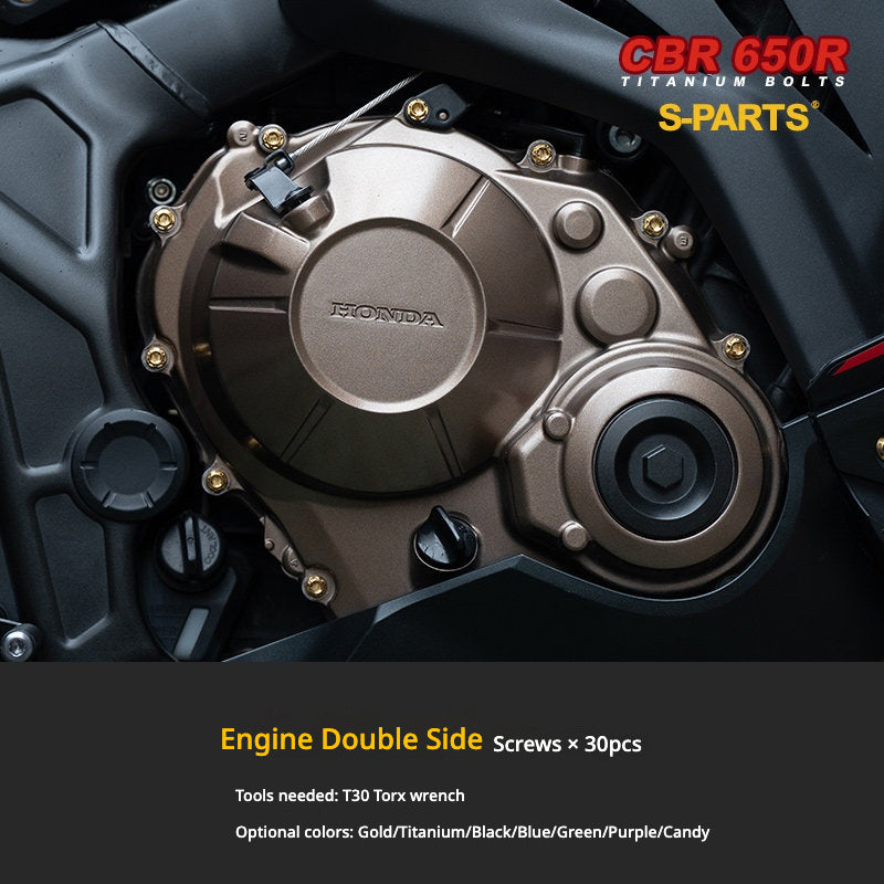 S-PARTS TC4 Titanium Bolt Kit for Honda CBR650R / CB650R | Full Motorcycle Upgrade