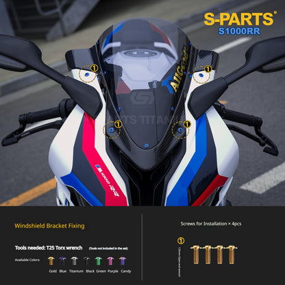SPARTS Titanium Fairing Bolts Kit Windshield Mirror Screws Fasteners for BMW S1000RR Tuning