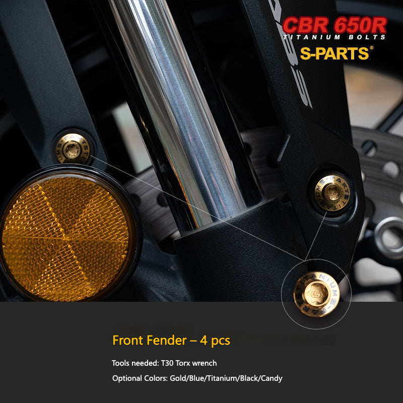 S-parts Titanium Bodywork, Cockpit & Styling Bolts Kit for Honda CBR650R