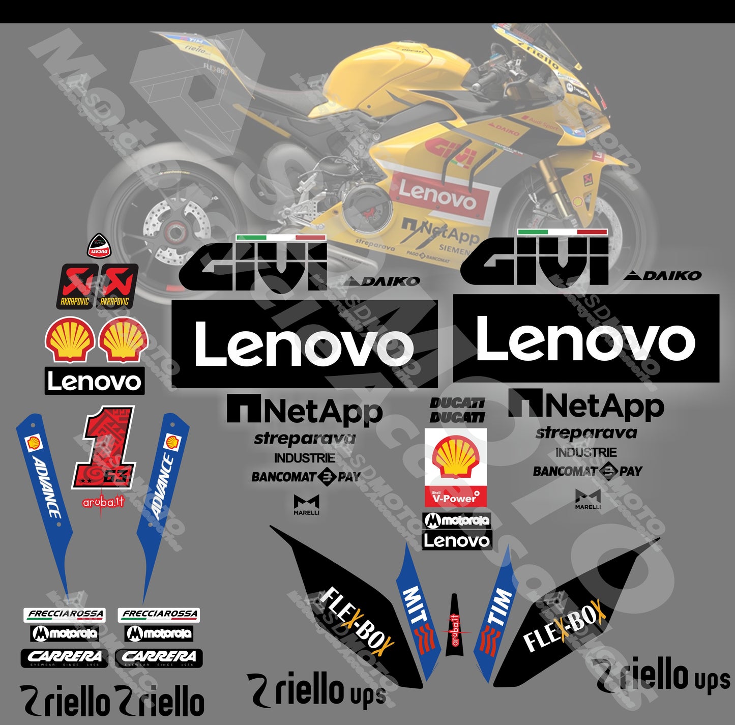 Ducati Panigale V4 2023 MotoGP Champion Full Motorcycle Graphics Decal Kit & Fairing Stickers