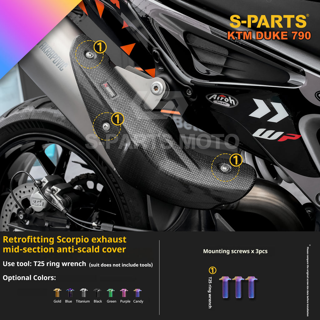 SPARTS TC4 Titanium Bolt Kit Compatible with KTM DUKE 790 – Full Motorcycle Fastener Upgrade