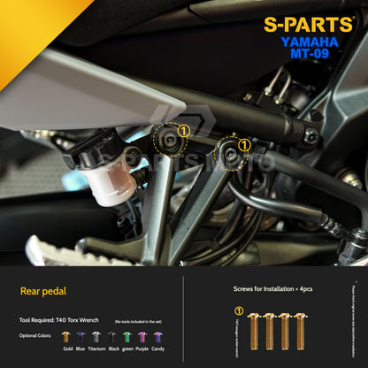 SPARTS Titanium Bodywork & Footpeg Bolt Kit for Yamaha MT-09